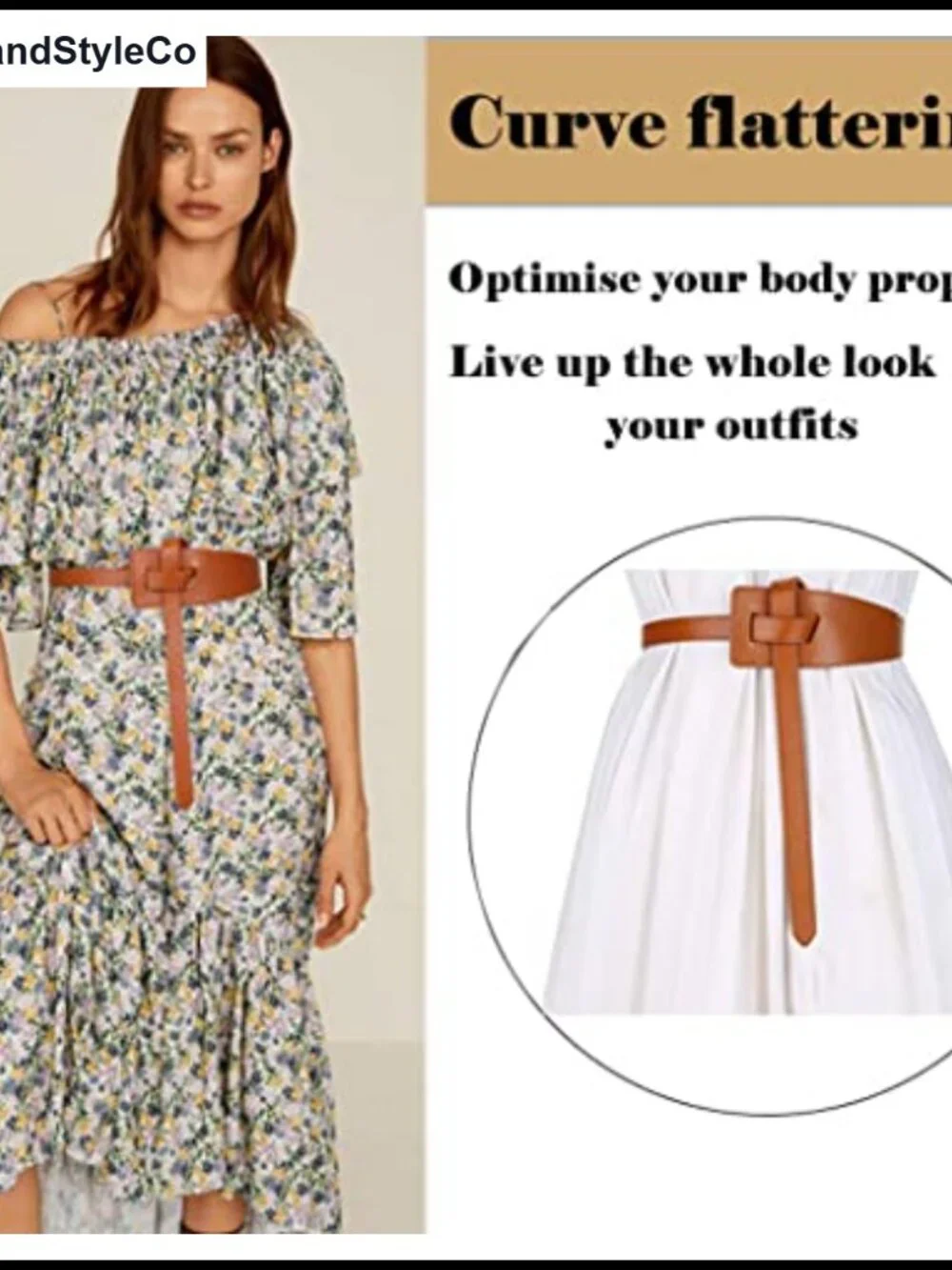 Genuine Leather Tie Knot Waist Belt for Women